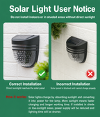 Solar Fence Lights Outdoor 2 Pack, Warm White Solar Wall Lights with Dual Modes and Breathing Mode for Fence, Patio, Deck and Garden