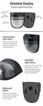 Solar Fence Lights Outdoor 2 Pack, Warm White Solar Wall Lights with Dual Modes and Breathing Mode for Fence, Patio, Deck and Garden