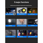 Multifunctional COB LED Bright Small Emergency Flashlight Keychain for car truck USB Rechargeable Pocket Work Light Outdoor Camping Torch with Strong Magnet