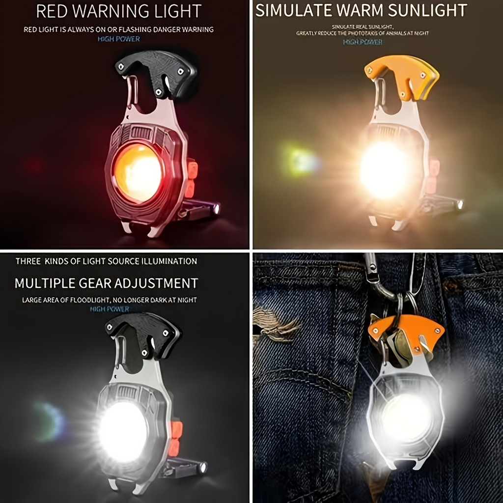 Portable Outdoor Strong Magnetic Mini Lighter Multifunctional Floodlight with Rechargeable Battery, USB Charging, and LED Features