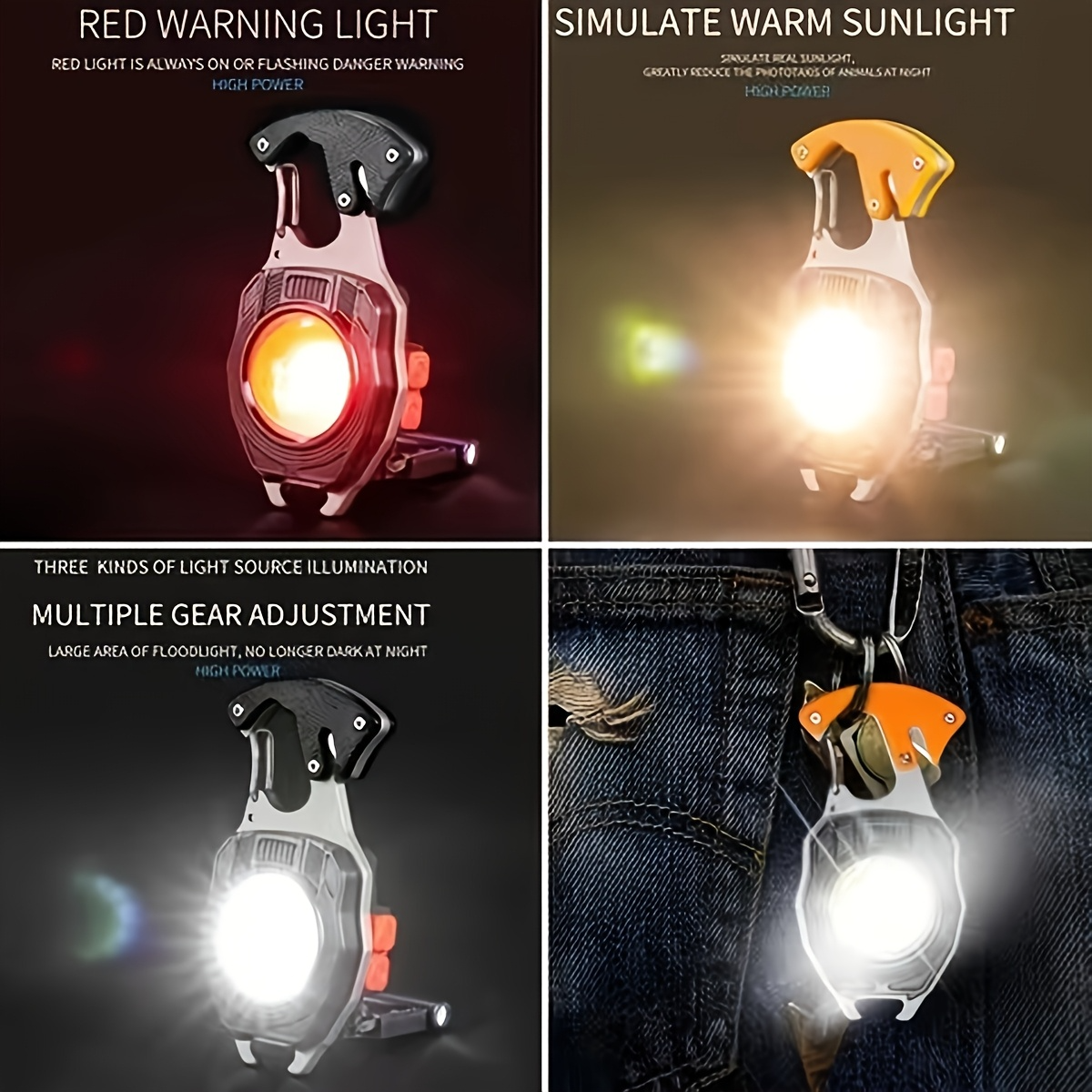 Portable Outdoor Strong Magnetic Mini Lighter Multifunctional Floodlight with Rechargeable Battery, USB Charging, and LED Features