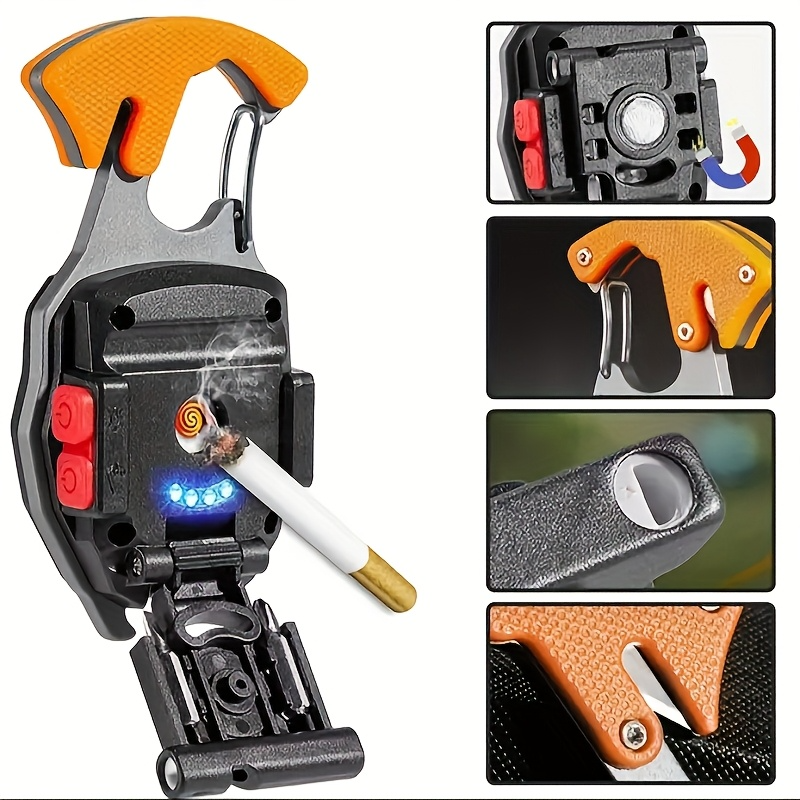 Portable Outdoor Strong Magnetic Mini Lighter Multifunctional Floodlight with Rechargeable Battery, USB Charging, and LED Features