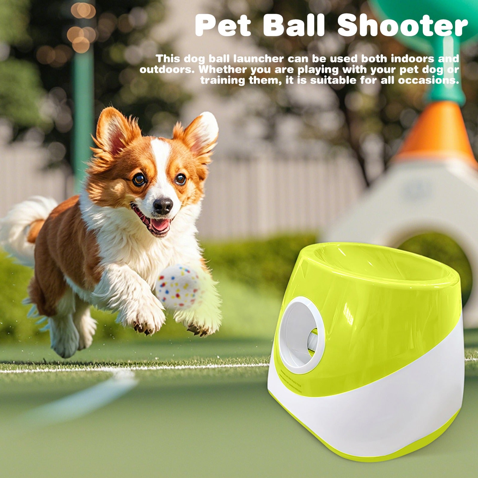 Upgraded Automatic Ball Launcher for Dogs – Rechargeable Interactive Dog Fetch Toy with 3 ETPU Balls, Adjustable Launch Distance (10/20/30 FT), Infrared Sensor Dog Ball Thrower for Dogs – Indoor & Outdoor Play Machine