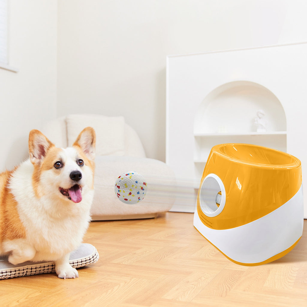 Upgraded Automatic Ball Launcher for Dogs – Rechargeable Interactive Dog Fetch Toy with 3 ETPU Balls, Adjustable Launch Distance (10/20/30 FT), Infrared Sensor Dog Ball Thrower for Dogs – Indoor & Outdoor Play Machine