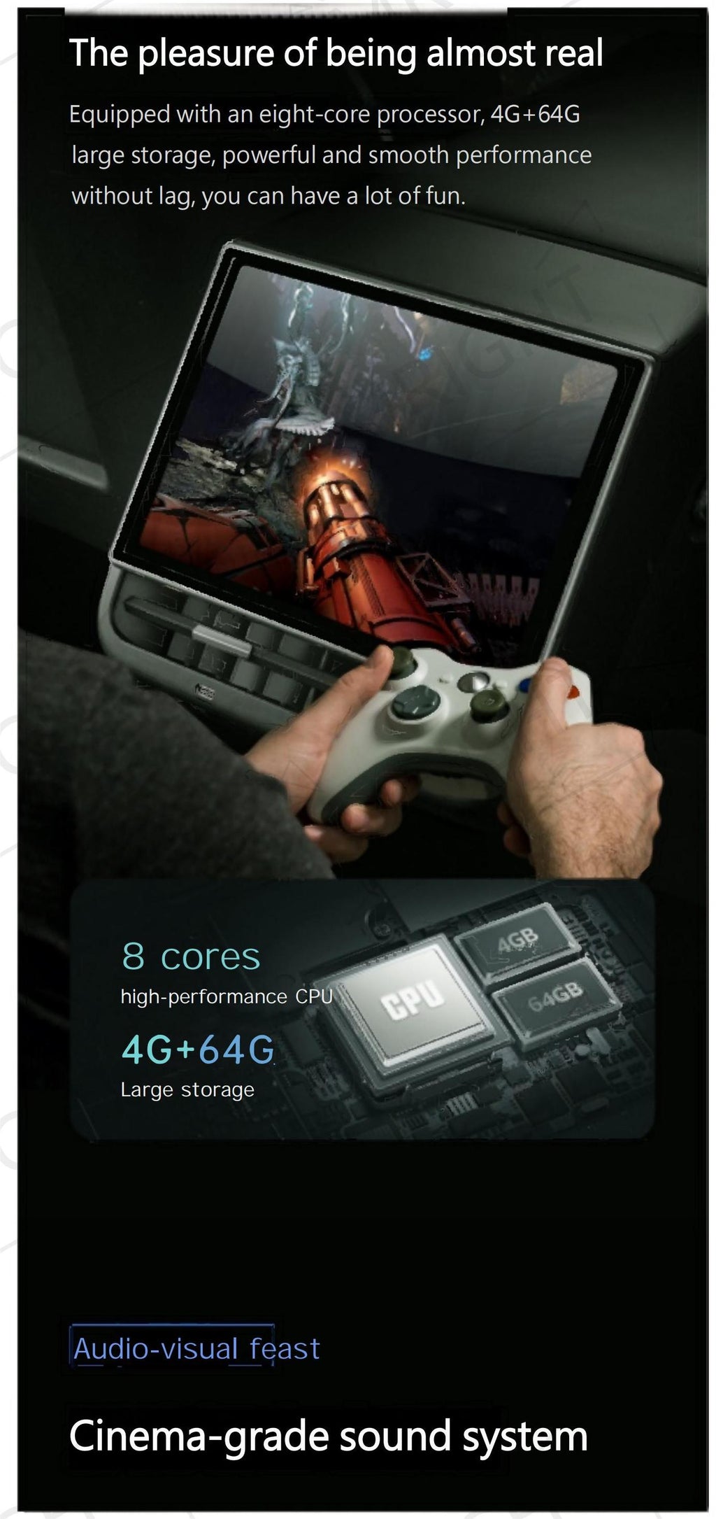 Upgrade Tesla Model 3/Y Rear Entertainment Screen 8.66 inches Modified Display Hotspot/WiFi (26 pin)