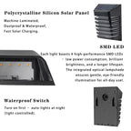 Solar Fence Lights Outdoor 2 Pack, Warm White Solar Wall Lights with Dual Modes and Breathing Mode for Fence, Patio, Deck and Garden