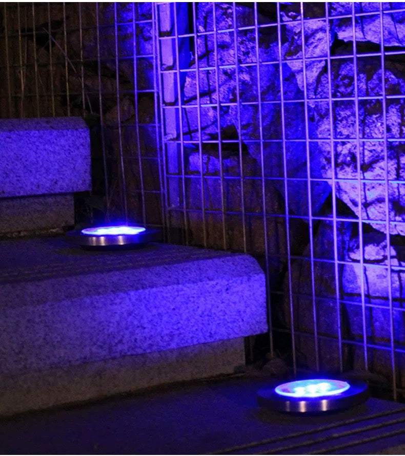 JT Morolux Solar Ground Lights, LED Disk Lights, White, Waterproof Outdoor Path Lights for Garden, Lawn, Walkway, Driveway