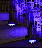 JT Morolux Solar Ground Lights, LED Disk Lights, White, Waterproof Outdoor Path Lights for Garden, Lawn, Walkway, Driveway