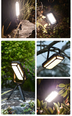 Solar Rechargeable LED Floodlight - Waterproof, Drop Resistant, 10000mAh USB Charging, Soft Light Mode, Ideal for Camping, Hiking, and Fishing