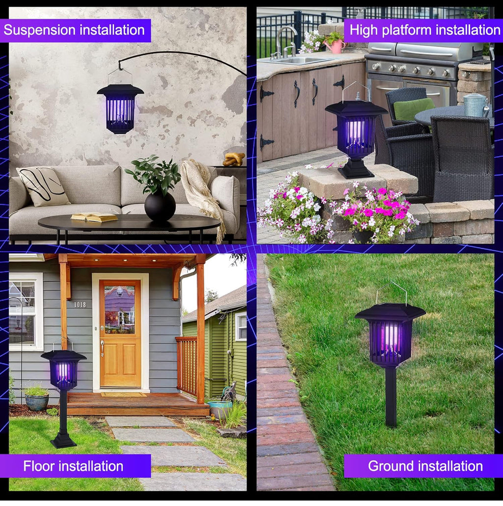 Solar-Powered Garden Stake Lamps with LED Lighting & Insect-Zapping Feature - Portable Outdoor Courtyard Lights for Pathway & Decorative Use（2 Pack）