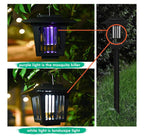 Solar-Powered Garden Stake Lamps with LED Lighting & Insect-Zapping Feature - Portable Outdoor Courtyard Lights for Pathway & Decorative Use（2 Pack）