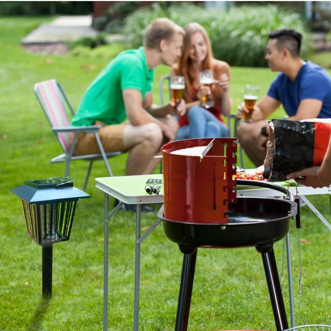 Solar-Powered Garden Stake Lamps with LED Lighting & Insect-Zapping Feature - Portable Outdoor Courtyard Lights for Pathway & Decorative Use（2 Pack）