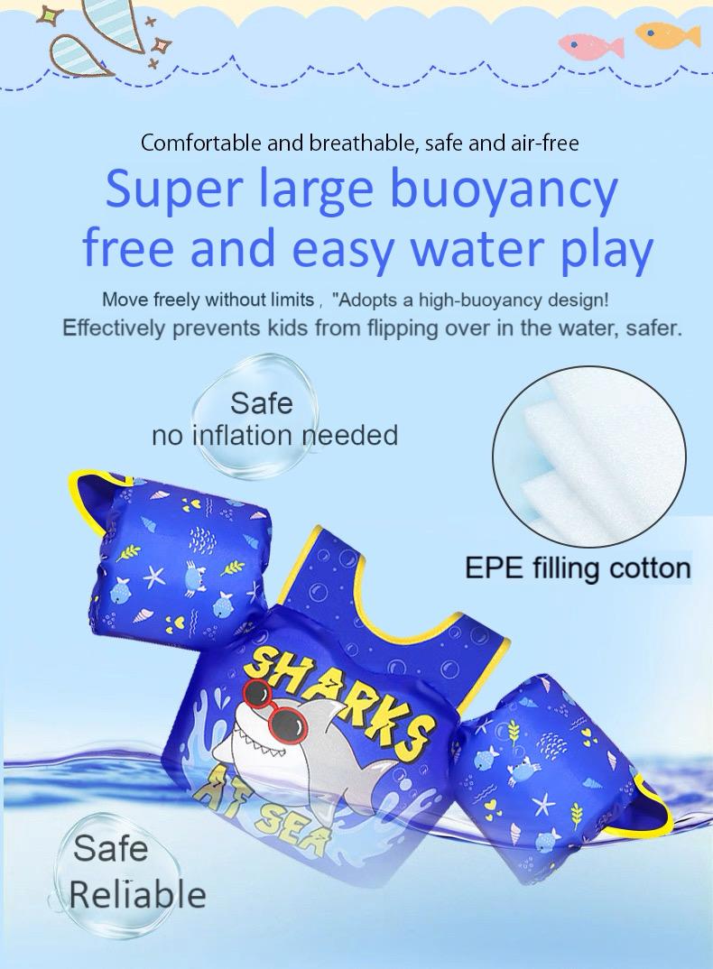 Kids Swim Vest Life Jacket for 33-60 Pounds Boys and Girls, Toddler Floaties with Shoulder Harness Arm Wings for 3,4,5,6,7,8 Years Old Baby (Unicorn Magic)