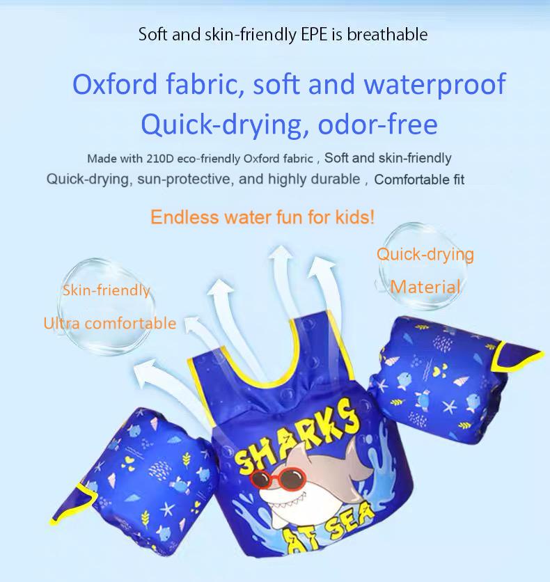 Kids Swim Vest Life Jacket for 33-60 Pounds Boys and Girls, Toddler Floaties with Shoulder Harness Arm Wings for 3,4,5,6,7,8 Years Old Baby (Unicorn Magic)