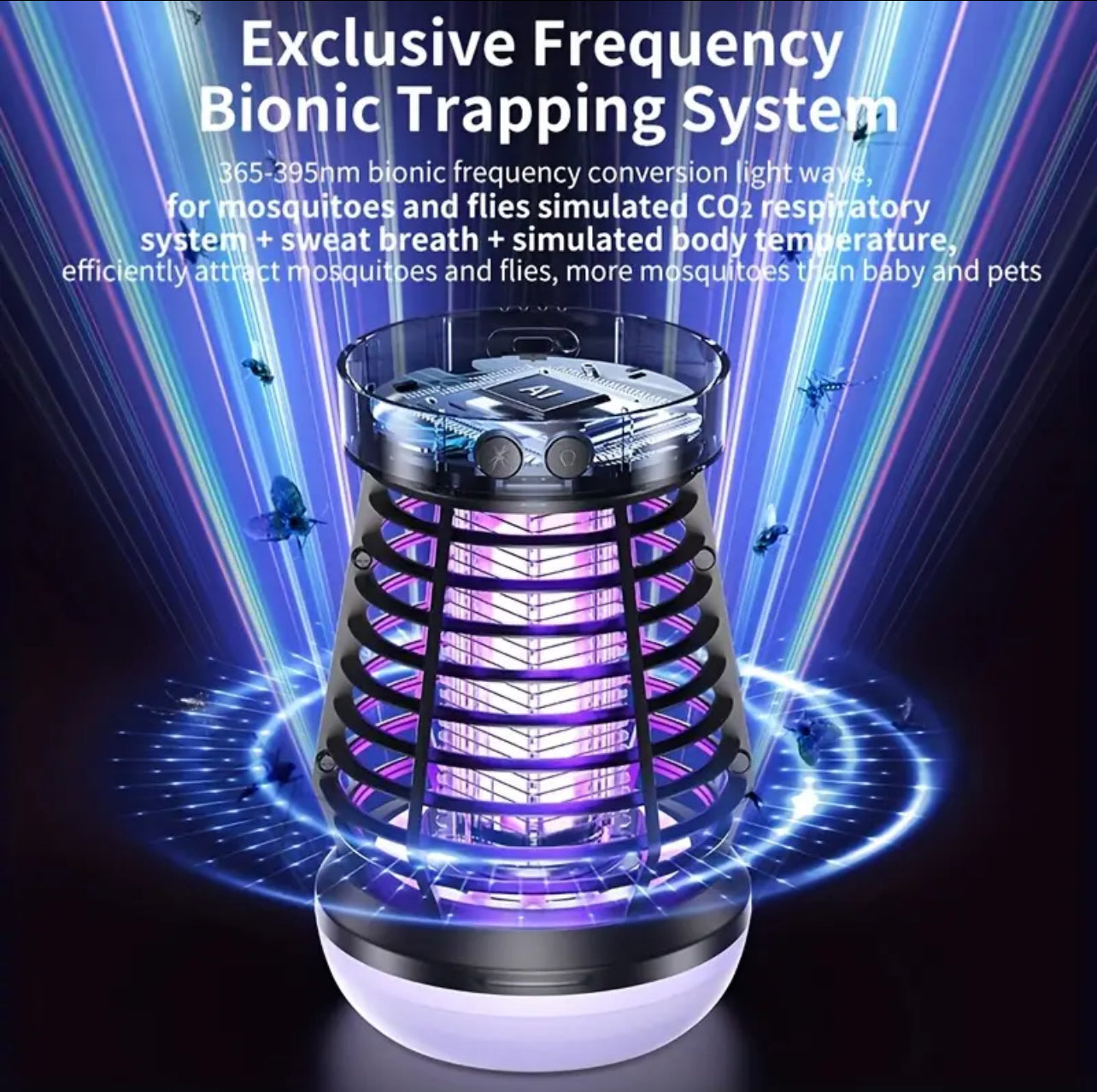 Upgrade 2025 3-in-1 Camping Light and Mosquito Zapper - Portable Rechargeable Lantern, 2000V High-Voltage Grid, Adjustable Brightness, SOS Mode, Ideal for Indoor & Outdoor