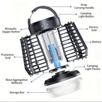JT MOROLUX 3-in-1 Rechargeable Camping Lantern & Insect Zapper