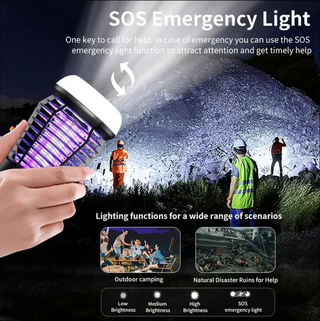 JT MOROLUX 3-in-1 Rechargeable Camping Lantern & Insect Zapper