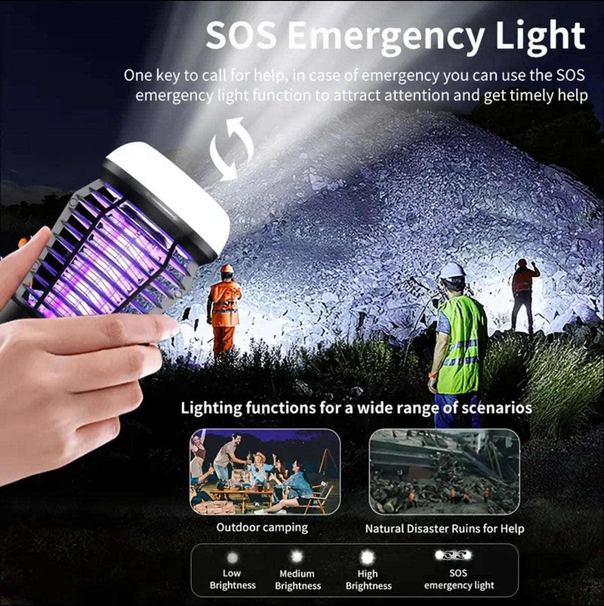 JT MOROLUX 3-in-1 Rechargeable Camping Lantern & Insect Zapper