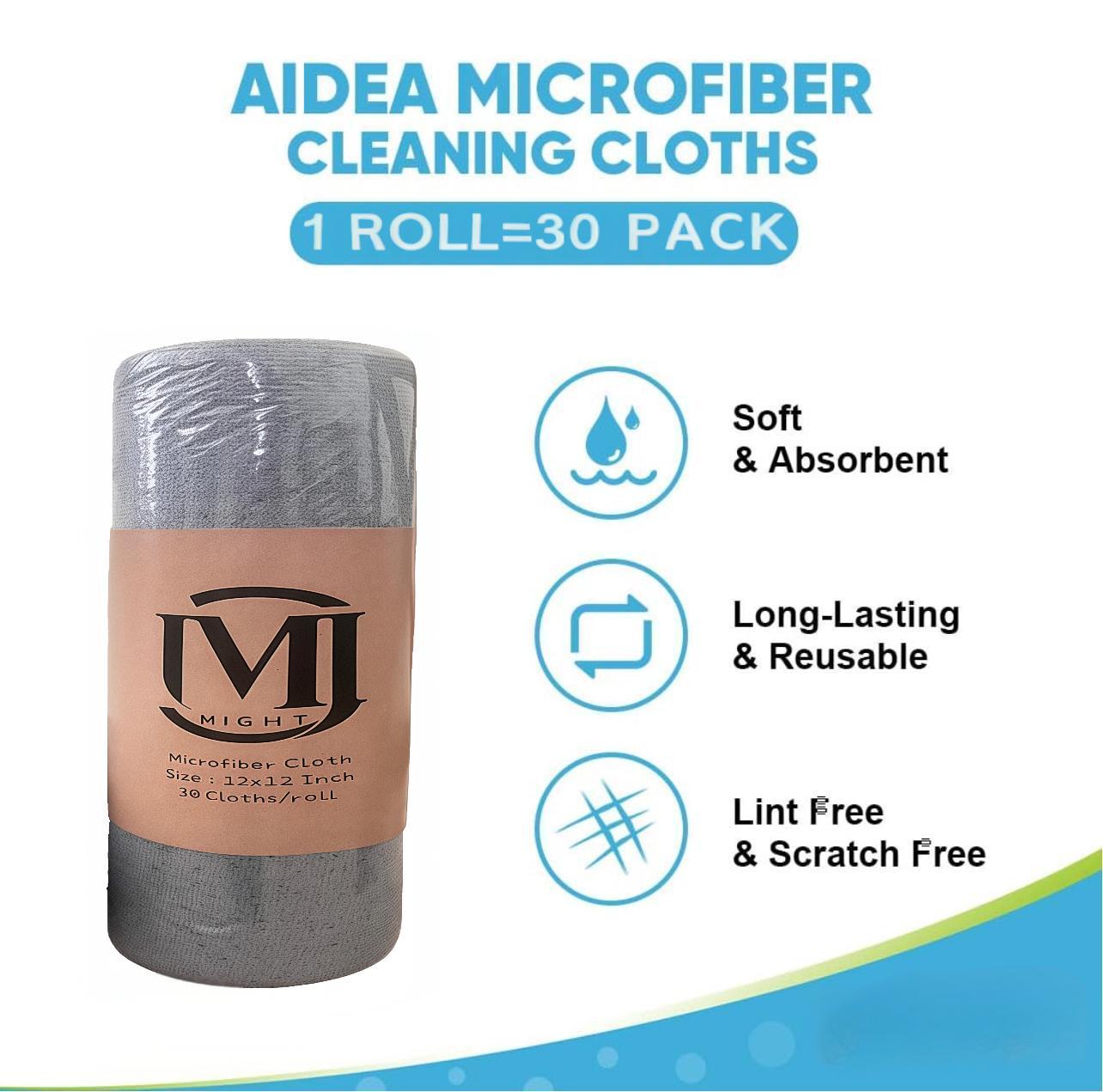 Microfiber Cleaning Cloths Roll, 2 Rolls, Reusable, Machine Washable, Super Absorbent, Lint Free, Tear Away Design