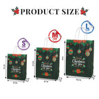 Christmas Gift Bags with Handles, 36 Pack Holiday Kraft Paper Gift Bags (Small, Medium, Large – 12 Each), 4 Assorted Designs, Reusable Bulk Value Pack for Presents, Candy, Toys, Books & Party Favors