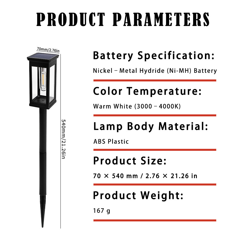 Solar Pathway Lights Outdoor LED Garden Stake Light with Automatic Charging Black Warm White Waterproof Ground Mount Landscape Lighting