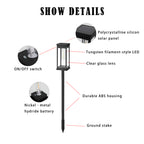Solar Pathway Lights Outdoor LED Garden Stake Light with Automatic Charging Black Warm White Waterproof Ground Mount Landscape Lighting