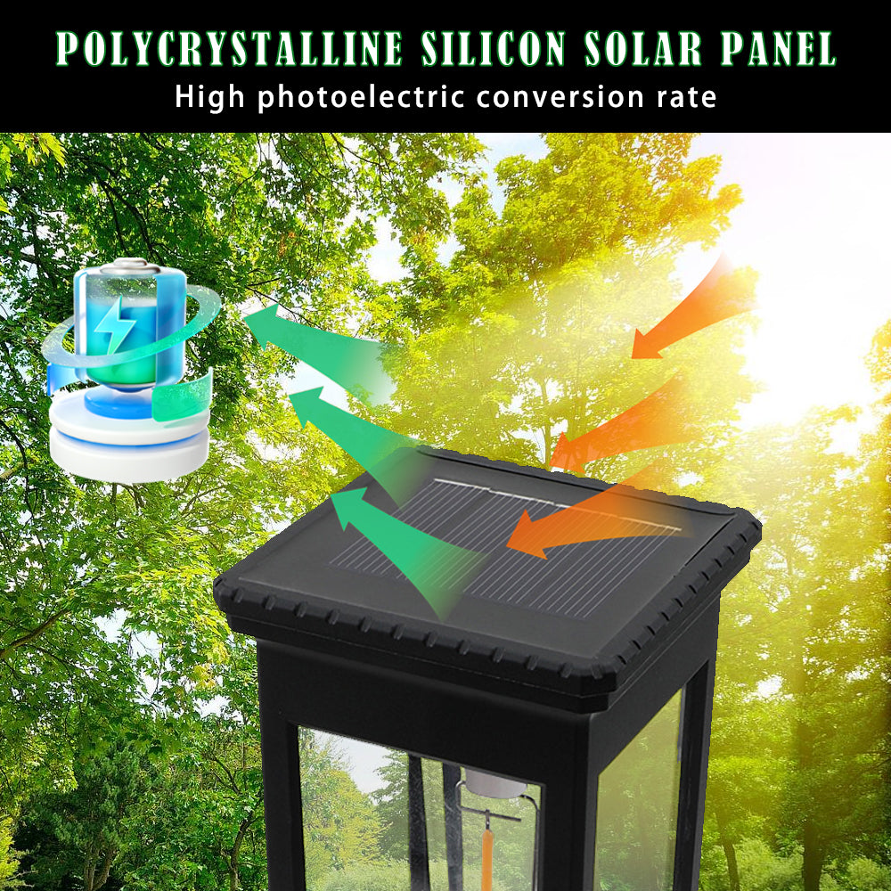 Solar Pathway Lights Outdoor LED Garden Stake Light with Automatic Charging Black Warm White Waterproof Ground Mount Landscape Lighting