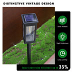 Solar Pathway Lights Outdoor LED Garden Stake Light with Automatic Charging Black Warm White Waterproof Ground Mount Landscape Lighting