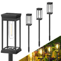 Solar Pathway Lights Outdoor LED Garden Stake Light with Automatic Charging Black Warm White Waterproof Ground Mount Landscape Lighting
