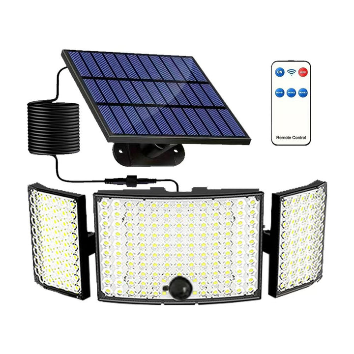 JT MOROLUX Solar LED Floodlight, 234 LED 3-Head Motion Sensor Light