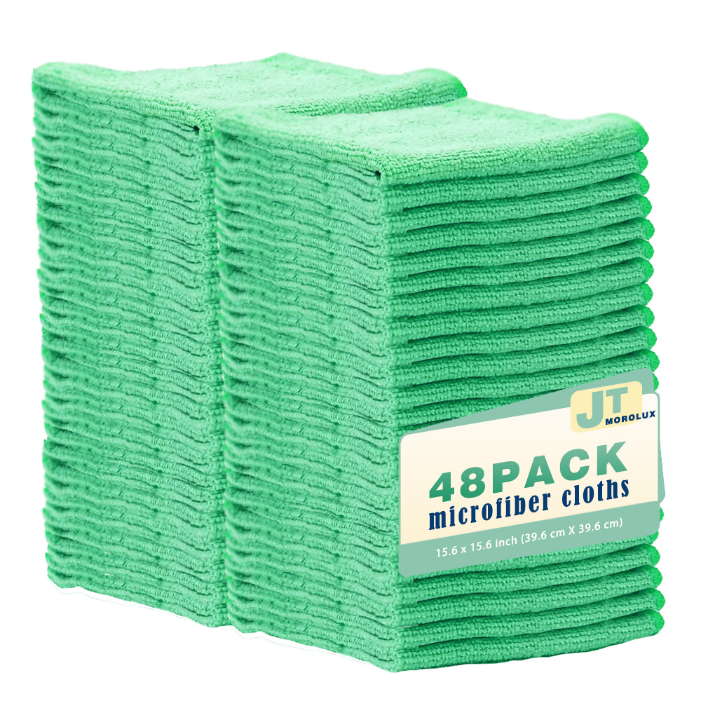 16'x16' Microfiber Household Cleaning Cloths  Multi-Purpose, Machine Washable, Absorbent Towels for Kitchen, Car, Home Appliances,48 Pack
