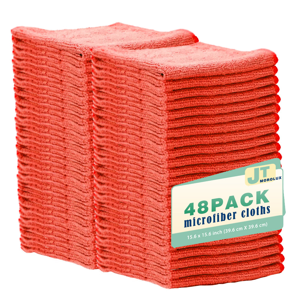 16'x16' Microfiber Household Cleaning Cloths  Multi-Purpose, Machine Washable, Absorbent Towels for Kitchen, Car, Home Appliances,48 Pack