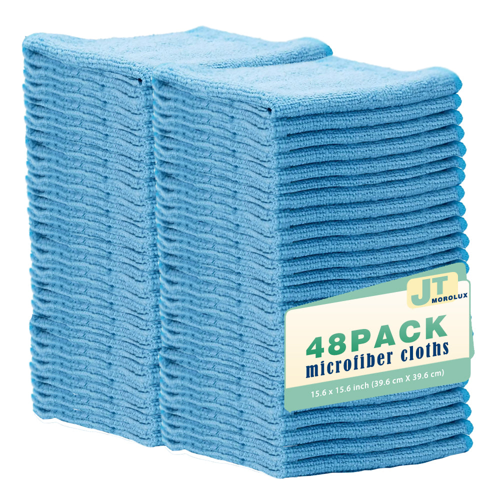 16'x16' Microfiber Household Cleaning Cloths  Multi-Purpose, Machine Washable, Absorbent Towels for Kitchen, Car, Home Appliances,48 Pack