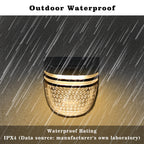 Solar Fence Lights Outdoor 2 Pack, Warm White Solar Wall Lights with Dual Modes and Breathing Mode for Fence, Patio, Deck and Garden