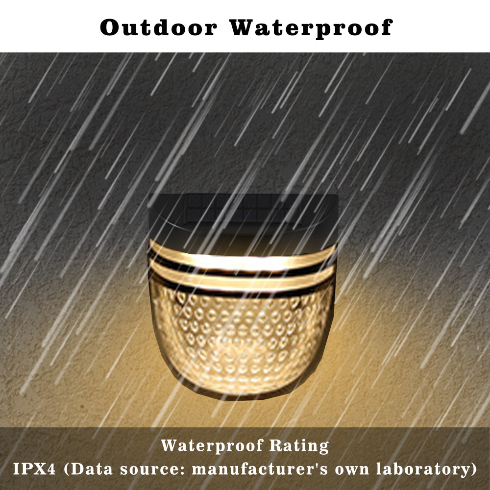 Solar Fence Lights Outdoor 2 Pack, Warm White Solar Wall Lights with Dual Modes and Breathing Mode for Fence, Patio, Deck and Garden