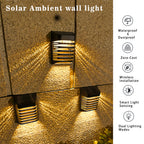 Solar Fence Lights Outdoor 2 Pack, Warm White Solar Wall Lights with Dual Modes and Breathing Mode for Fence, Patio, Deck and Garden