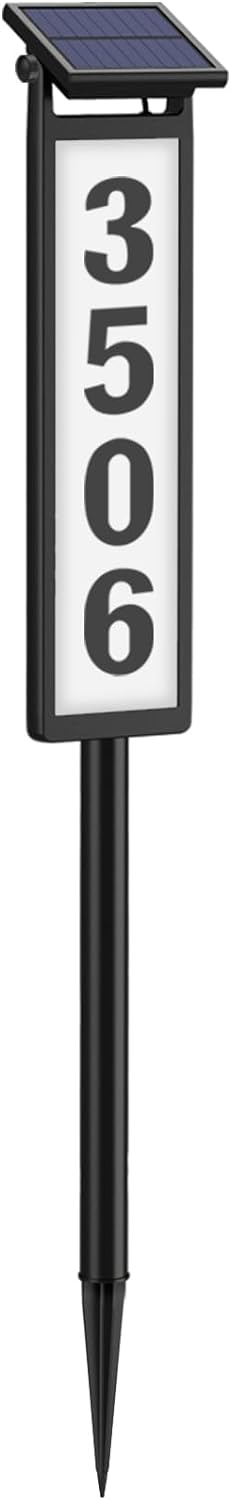 Upgrade Solar Home Address Sign, House Numbers Lighted Address Plaque Outdoor Waterproof