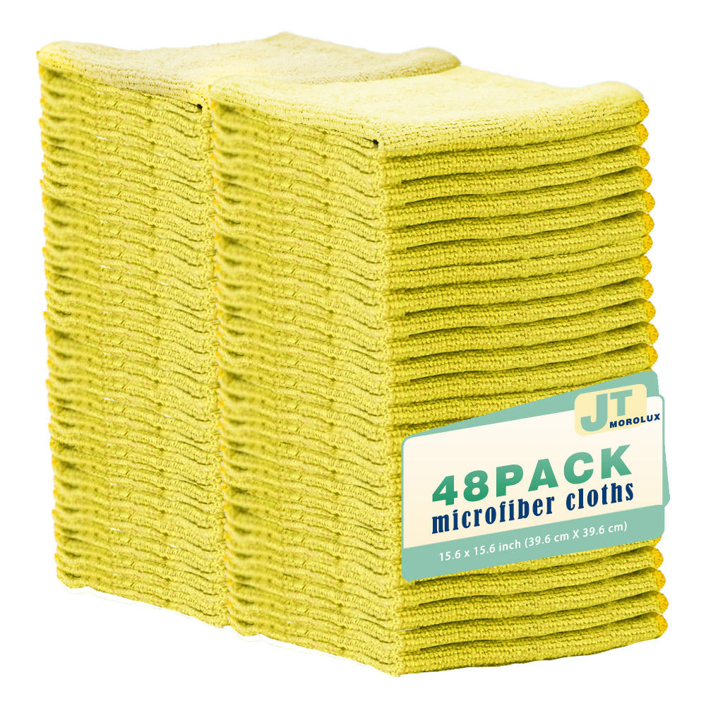 16'x16' Microfiber Household Cleaning Cloths  Multi-Purpose, Machine Washable, Absorbent Towels for Kitchen, Car, Home Appliances,48 Pack