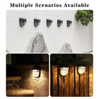 Solar Fence Lights Outdoor 2 Pack, Warm White Solar Wall Lights with Dual Modes and Breathing Mode for Fence, Patio, Deck and Garden