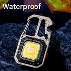 Cob Keychain Work Rechargeable Flashlight 6 Modes,4 in1 Screwdrivers 7in1 Wrench 1bottle Opener 1window-Breaking hamme for Camping, Fishing, Repair Walking Emergency 500 Lumen