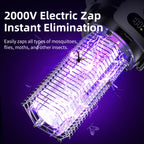 JT MOROLUX Solar Bug Zapper with Dual Charging, Electric Mosquito Killer & LED Lantern, Portable Indoor & Outdoor Insect Trap for Home, Patio, Garden & Camping