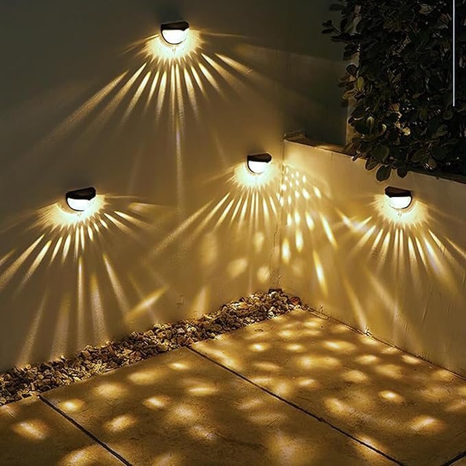 4 Pack Solar Fence Deck Lights Outdoor Waterproof  Step Stair Post Wall