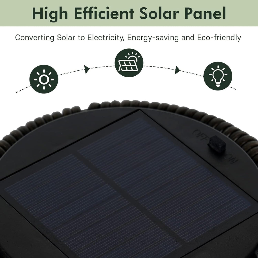 Solar Rattan Floor Lamp Outdoor, Waterproof LED Standing Lights, Handwoven Black Wicker Solar Patio Lamps for Garden, Porch, Yard, Deck, Lawn Decorations – Auto On/Off (Black)