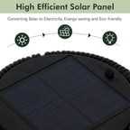 Solar Rattan Floor Lamp Outdoor, Waterproof LED Standing Lights, Handwoven Black Wicker Solar Patio Lamps for Garden, Porch, Yard, Deck, Lawn Decorations – Auto On/Off (Black)