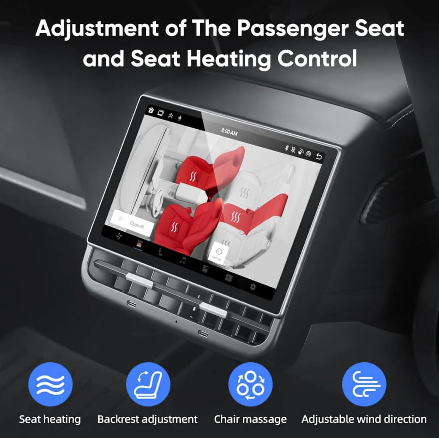 Upgrade Tesla Model 3/Y Rear Entertainment Screen 8.66 inches Modified Display Hotspot/WiFi (26 pin)