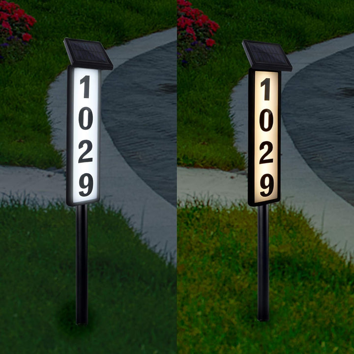 JT MOROLUX Solar Home Address Sign, Lighted House Number Plaque for Outdoor Use