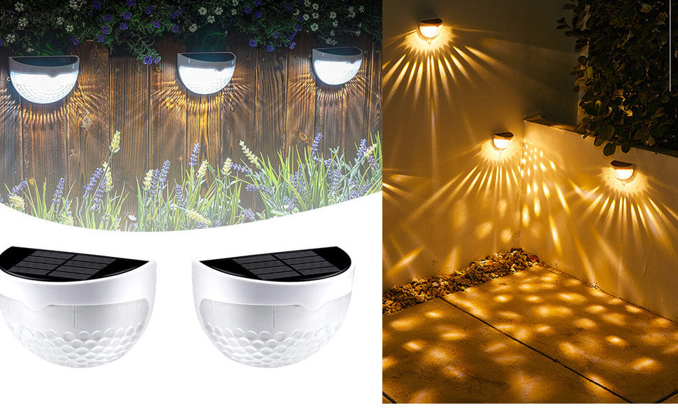 4 Pack Solar Fence Deck Lights Outdoor Waterproof  Step Stair Post Wall