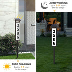 Upgrade Solar Home Address Sign, House Numbers Lighted Address Plaque Outdoor Waterproof