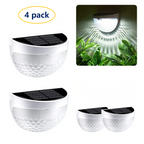 4 Pack Solar Fence Deck Lights Outdoor Waterproof  Step Stair Post Wall