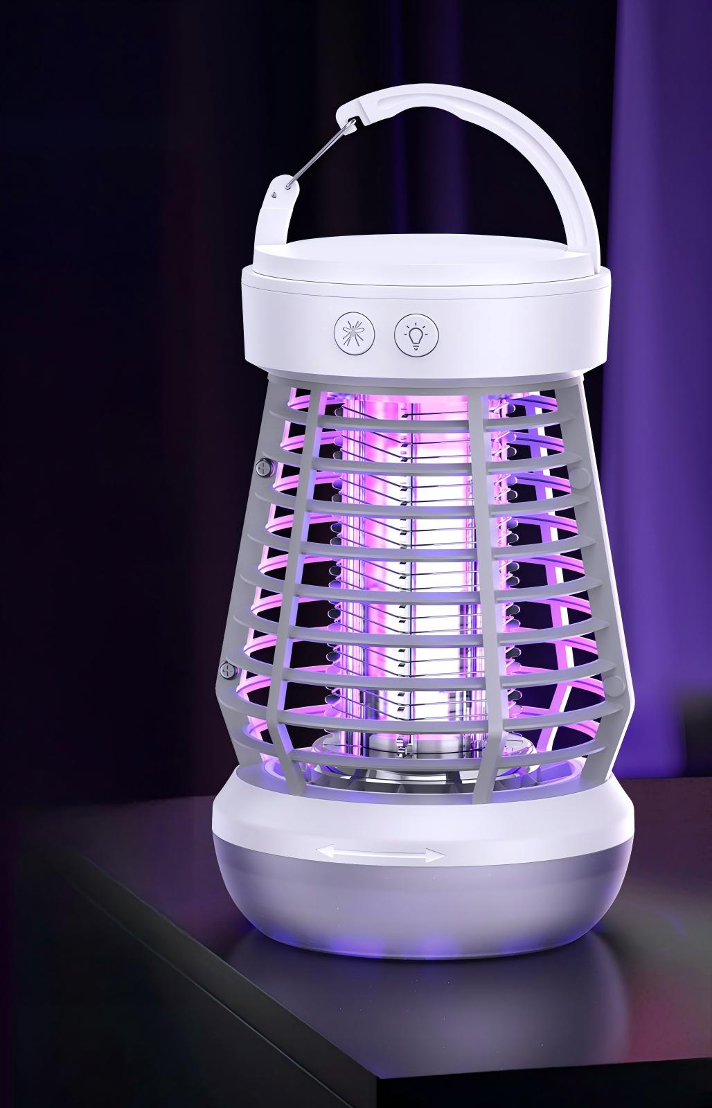 Upgrade 2025 3-in-1 Camping Light and Mosquito Zapper - Portable Rechargeable Lantern, 2000V High-Voltage Grid, Adjustable Brightness, SOS Mode, Ideal for Indoor & Outdoor